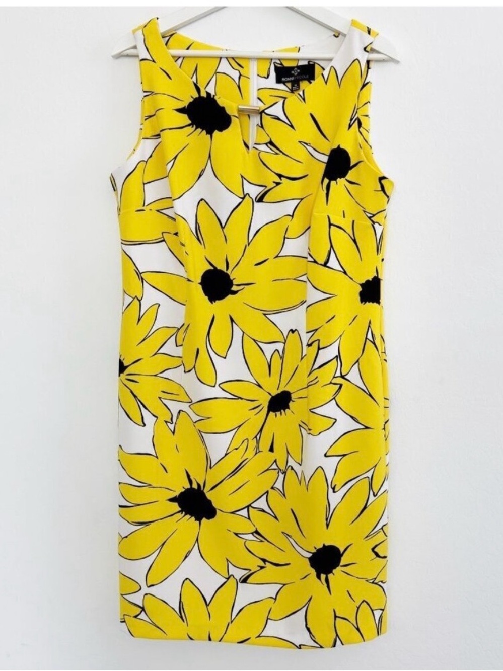 Ronni Nicole Dress Size 12 Yellow Floral Cutout Garden Party Dreamy Coquette